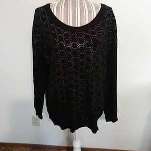 Lane Bryant Black Sequence Light Weight Sweater